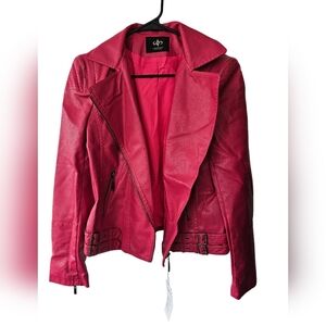 NWT Women's Pink Moto Jacket Sz LG